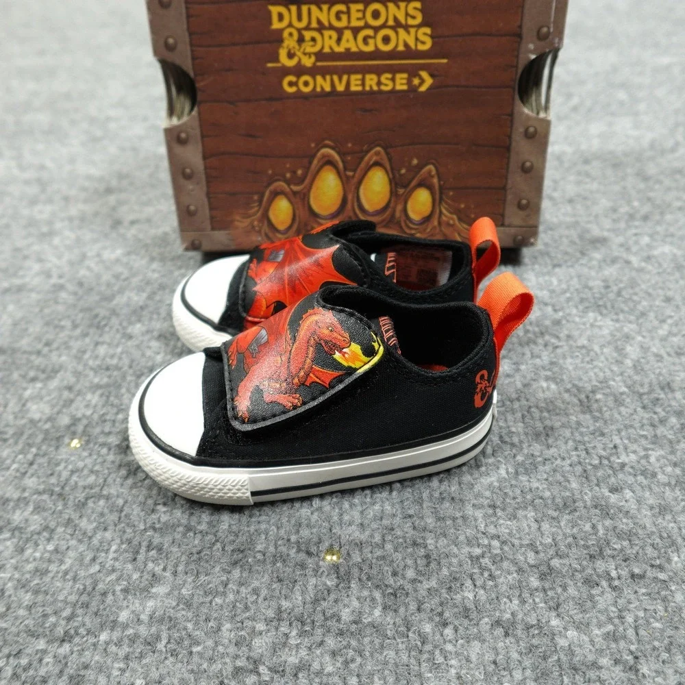 Converse Shoes Toddler Size 3 Black Red White One Strap Ox Dungeons & Dragons